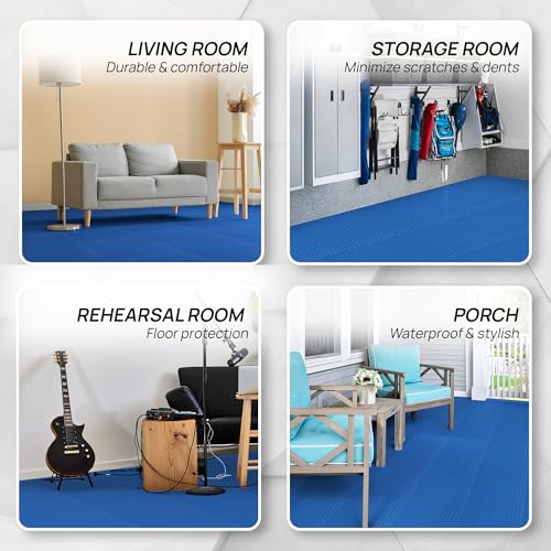 Image of Yes4All EVA Interlocking Mats, Puzzle Floor Tiles, Foam Floor Padding with Border for Furniture, Home Space, Living Room, Garage 11,15,32,99 SQFT