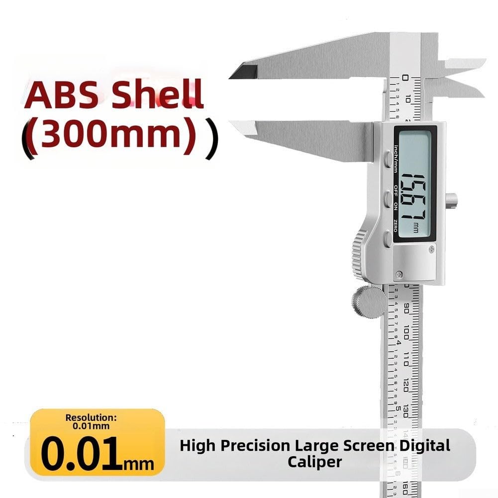 Calibrador digital de 0.01 mm, herramienta de medición LCD de acero inoxidable, conversión de pulgadas métricas para maquinista carpintería, metalurgia, profundidad de paso interno (B)