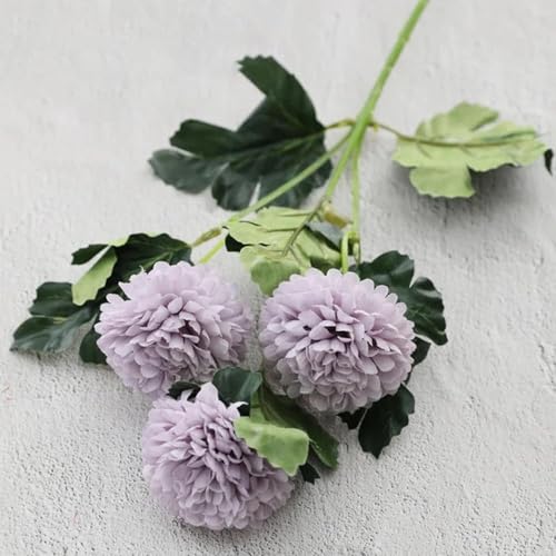 Image of Art Street Artificial Chrysanthemum Flower Bunch| Silk Purple Hydrangea Flower for Home| Bedroom, Living Room & Office Decoration |11 Inch (Without Vase)
