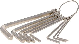 Utoolmart Hex Key Set, 8 in 1 Metric L Shape Hexagon Head Wrench with Ring for Repair Tool (Silver Tone)