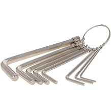 Utoolmart Hex Key Set, 8 in 1 Metric L Shape Hexagon Head Wrench with Ring for Repair Tool Silver Tone