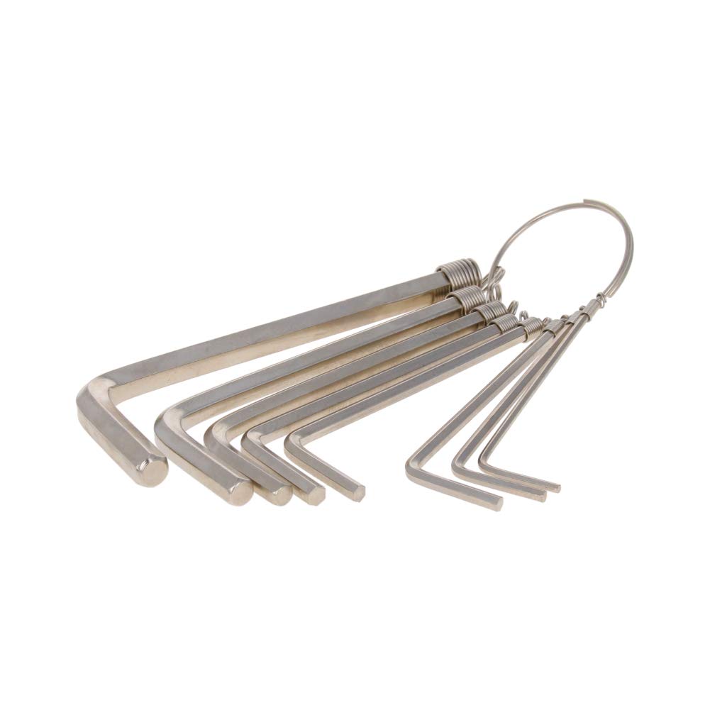 Utoolmart Hex Key Set, 8 in 1 Metric L Shape Hexagon Head Wrench with Ring for Repair Tool (Silver Tone)