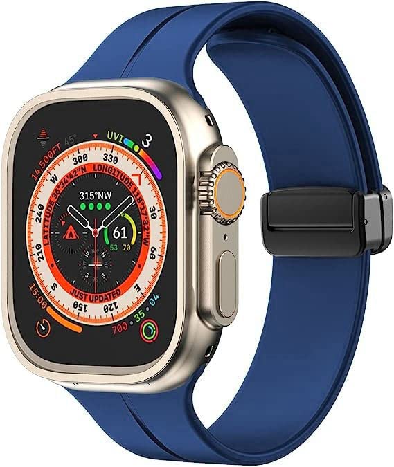 Image of Printme Silicone Sport Band Compatible with Apple Watch 38mm 40mm 41mm 42 mm 44 mm 45 mm 49 mm, Magnetic Clasp Adjustable Strap Compatible for iWatch Series SE Series 1-8
