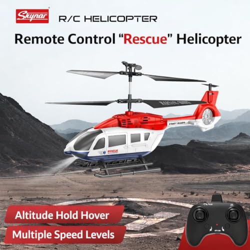 Image of SUPER TOY RC Helicopter 2.4 GHz Remote Controlled Flying Helicopter Toy with LED Lights, One Button Start & Altitude Hold Function Gift for Kids Boys