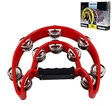 Double Cutaway Tambourine with Double Row of Jingles Features 20 Jingles Bright Sound Quality and Quality Construction Heavy Duty Plastic with Ergonomic Grip