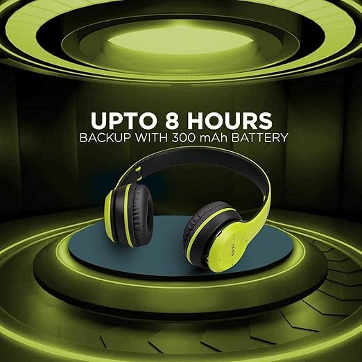 P47 icall Wireless Headphones Bluetooth 5.0 Over Ear Headphones Foldable Headset with Built-in Mic Lightweight Headset with Memory Card Support (Green) - Image 6