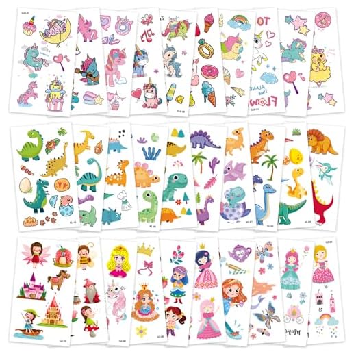 Zhtulck Tatuajes Temporales niños 300 Tatoos Temporales niños Con animales, sirenas y unicornios, kinder tattoo los tatuajes niños son grandes recompensas para los niños