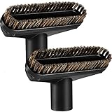 Honoson 2 Pcs 1-1/4 Vacuum Brush Attachment Square Horse Hair Vacuum Dusting Brush Hose Attachments Dust Tool Replacement 1.25 Soft Bristle Cleaner for Standard Hose