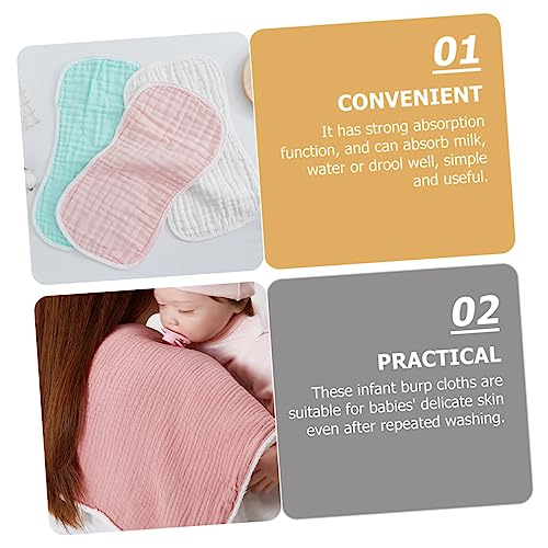 Milisten 5Pcs Newborn Burp Cloths Absorbent Cotton Burping Rags Soft Gentle for Delicate Skin for Nursing Drool Protection2