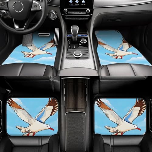 Tapis de voiture motif mouettes BROLEO : lot de 4 protections de sol universelles - 7