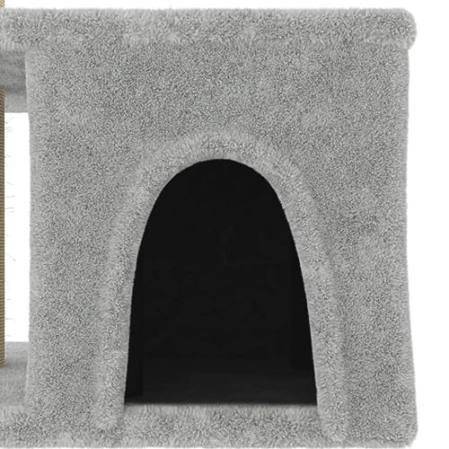 Arbre à chat anti-ennui avec niche et griffoir sisal pour protéger vos meubles de salon