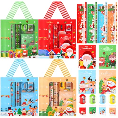 Nezyo 24 Set Christmas Stationery Party Favors, Christmas Classroom Gifts