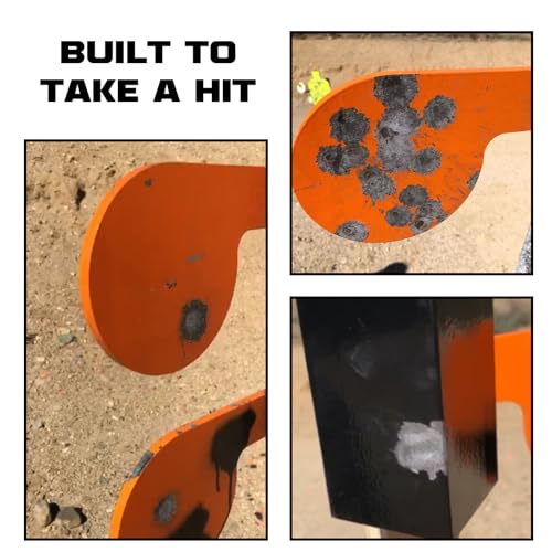 Image of Highwild 6 inch x 3 /8 inch AR500 Dueling Tree Paddle Set Reactive Steel Dueling Tree Targets DIY Shooting Target Kit for Shooting Range Outdoor - for Use with 2X4 Board - 2 Pack