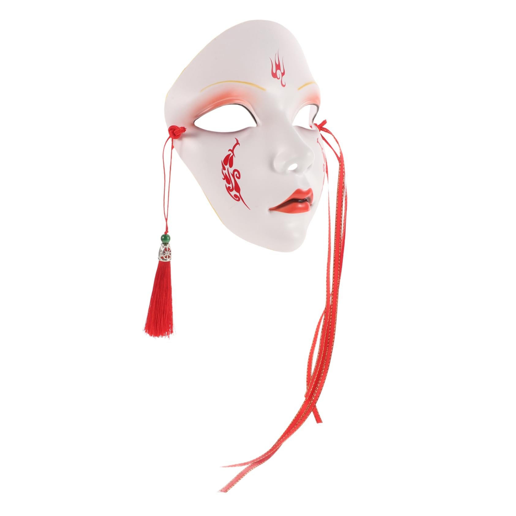 Unomor Antique Chinese Style Full Face Cosplay Mask Smooth Sturdy Hanfu Party Accessory for Masquerade Festivals Halloween Pranks Comfortable Fit Vibrant Colors