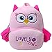 Zaino Bambina, Kasgo Cartoon Mini 3D Animale Carino Zainetto Asilo Zainetti Bambino Morbido Peluche Piccolo Zaino per Bambini (Gufo Rosa)