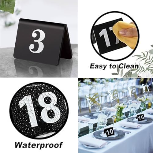 Cartes de numéro table en acrylique rigide pour éviter le désordre des invités