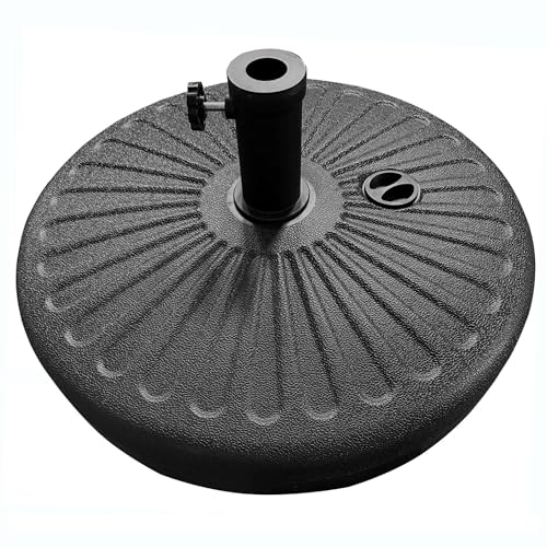 AKORD Sonnenschirmständer UB55 | Schirmgewicht Schirmständer für Ampelschirm Befüllbar mit Wasser oder Sand | HDPE-Material | Schwarz
