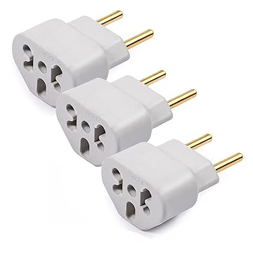 Complete Store Kit com 03 Adaptadores De Tomada Plug Para 10a e 20a Até 250v T Bob Love - Plugue Bivolt 110v 220v Benjamin Branco Pequeno(CS-1074)