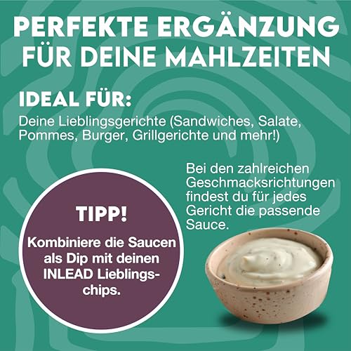 INLEAD - Premium Sauce - Light Soße | 80% weniger Kalorien & 80% weniger Fett | Perfekt Zur Diät | Kalorienarme Ernährung | Vegan | Glutenfrei | Laktosefrei - 350ml (Trüffel Mayo Style)