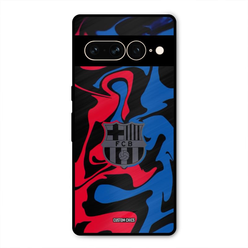 Image of PrintShield FC Barcelona Comic Back Cover for Google Pixel 7 Pro, Shockproof Printed Phone Case with Soft TPU Sides & Anti-Slip Grip
