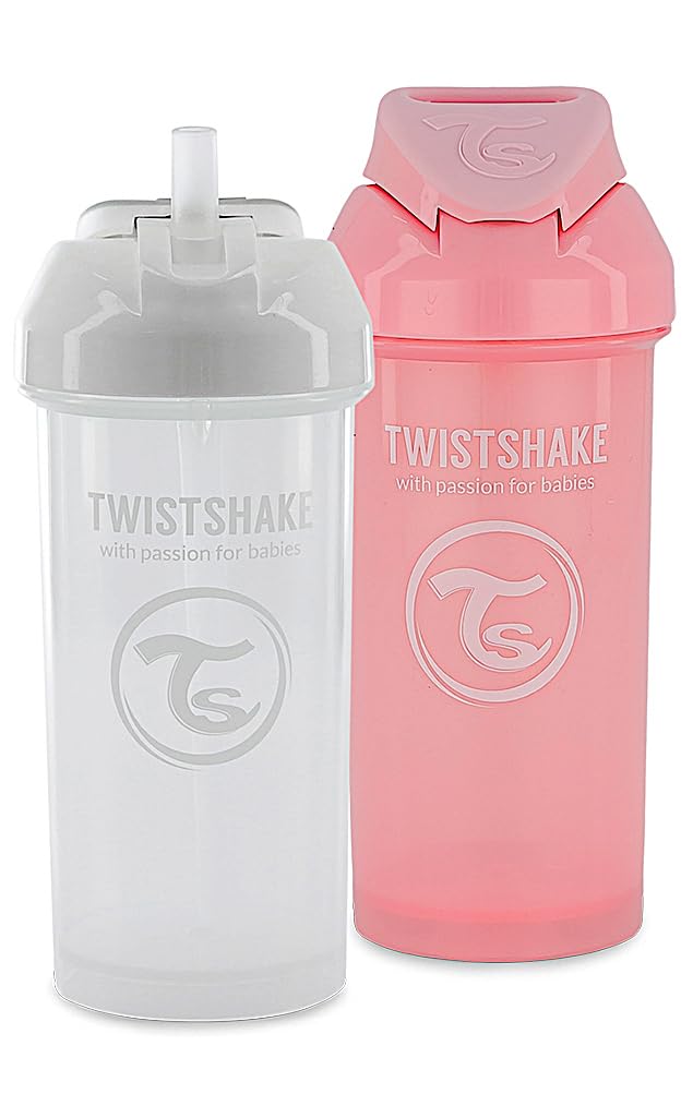 Lot De 2 Biberons Anti-Colique Twistshake 330ml - Avec Récipient Poudre Et Mélangeur - Sans BPA