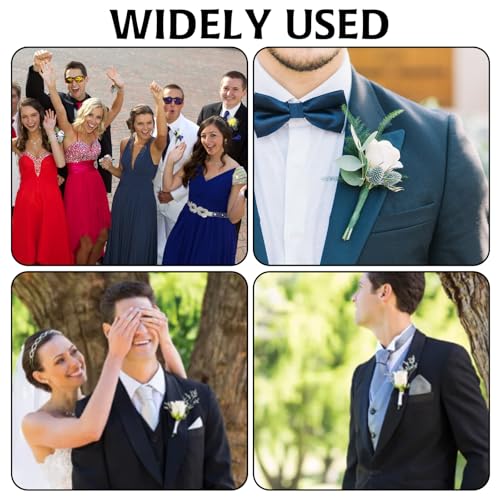 Image of 15Pairs Boutonniere Pins Floral Boutonniere Magnets Decorations, Transparent Corsage Pins Brooches Decors Magnetic Boutonniere Clips, Boutonniere Magnets Supplies for Wedding Bride Groomsmen Decors