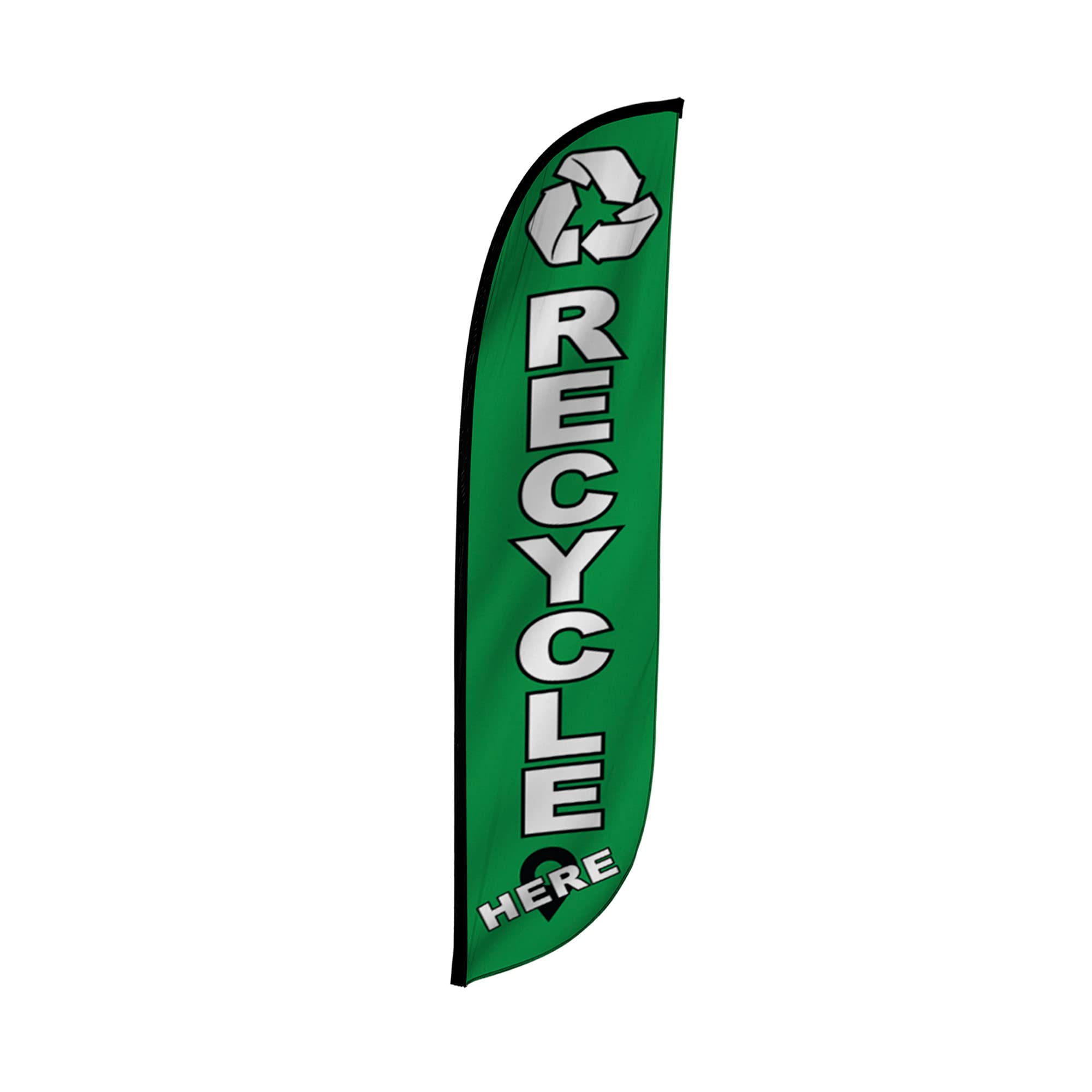LookOurWay Feather Flag Banner - 12 Feet Tall Advertising Flags for Outdoor Business and Events Promotion - Swooper Flag Only - Business Flags - Recycle Here (10M1200303)
