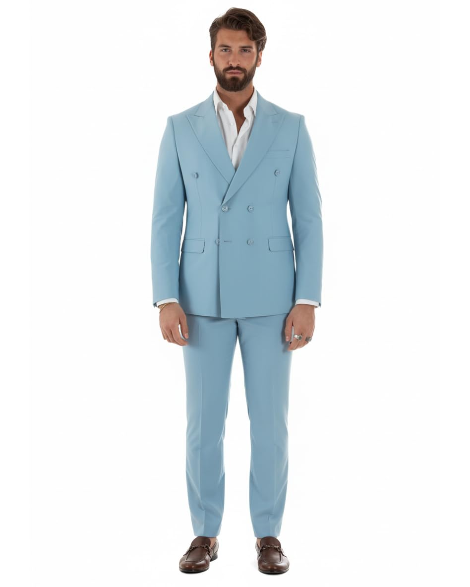 Abito Uomo Monopetto Vestito Completo Giacca Pantaloni Elegante Vari Colori