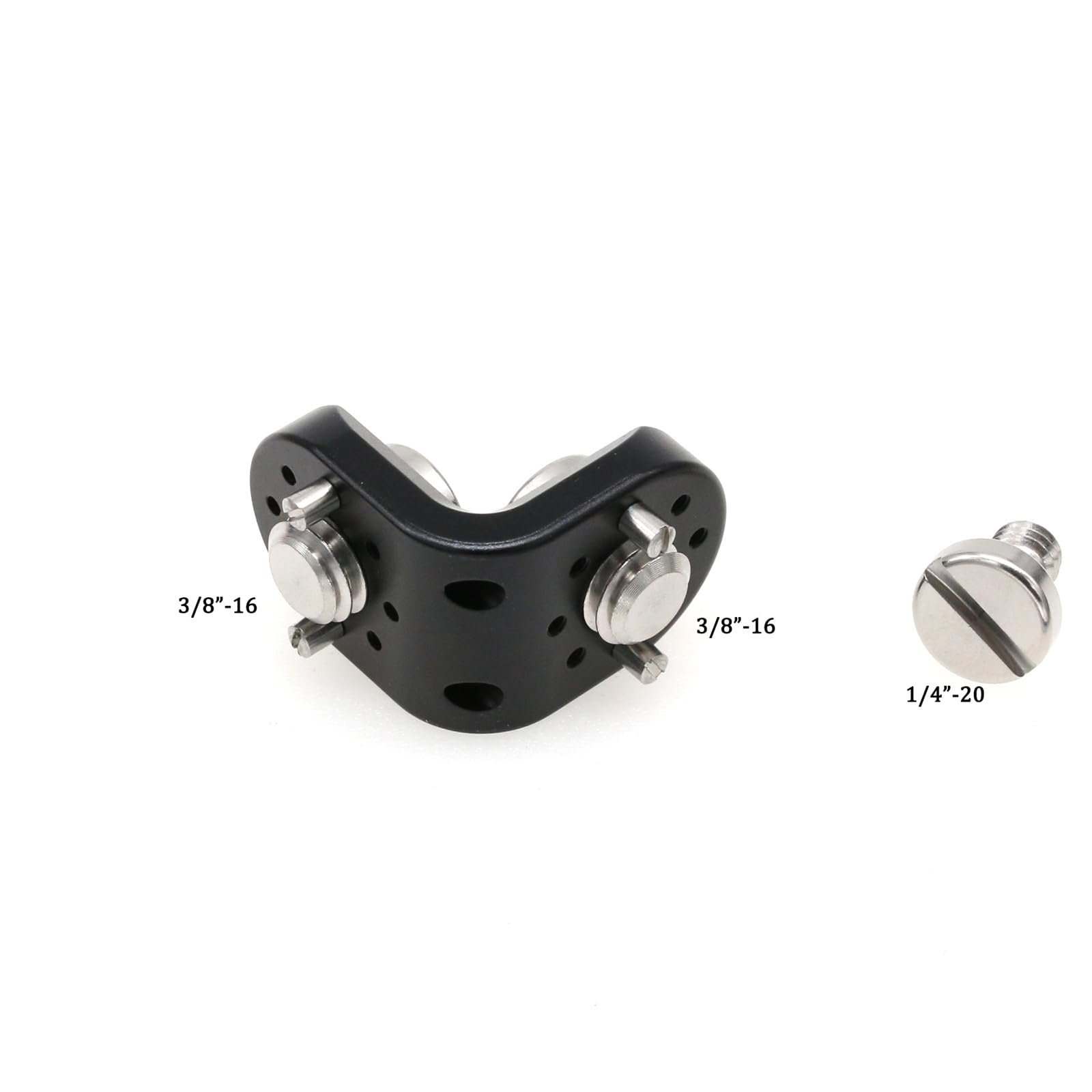 HangTon L Shaped Angle Bracket 3/8"-16 1/4" Corner Brace Joint Mounting Extension Adapter for Teradek Wireless System ARRI Sony RED Camera Monitor Focus Motor - Image 2