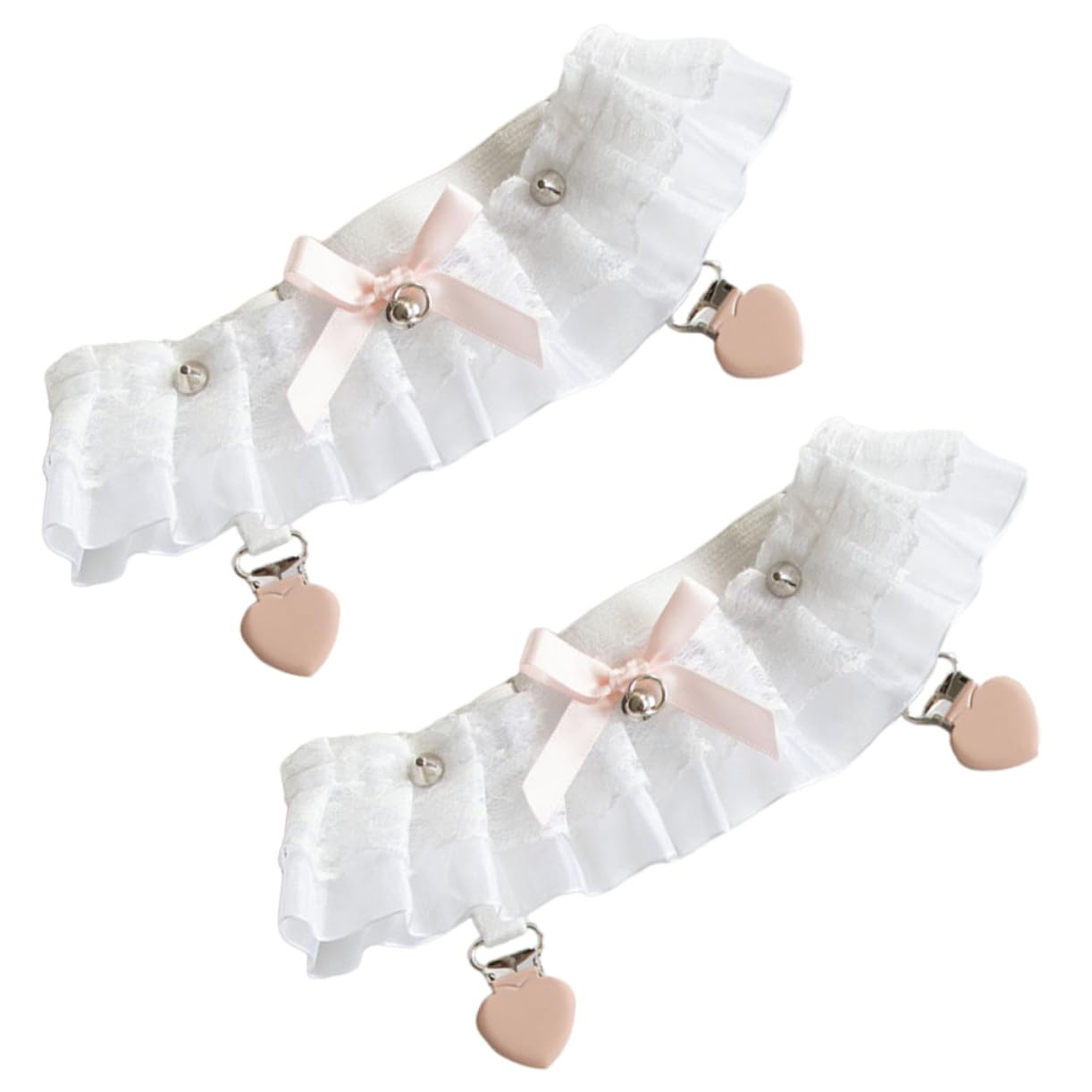 Lolita Herzen 5 Paare Hochzeit Weißes Beinstrumpfbänder Für Hochzeitsstrumpfbänder Für Die Brautaccessoires Für Die Strumpfgürtel Metall