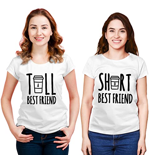 Image of Hangout Hub | Women Tshirts | Tall Short Best Friends | Set of 2