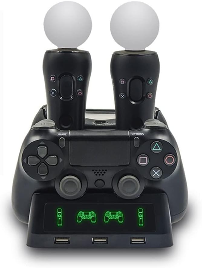 for PS4 PSVR VR Controller Charger, Charging Dock Station for Move Motion Gamepad