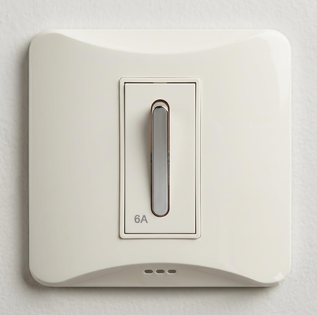 Cona Chrome Switch 6A, 1Way, Modern Rocker Style, Attached With Cona's Modular Wall Plate 1M, White, LED Indicator| Polycarbonate Switch Frame| ISI Marked Accessories For Home, Office, Etc-picture-20