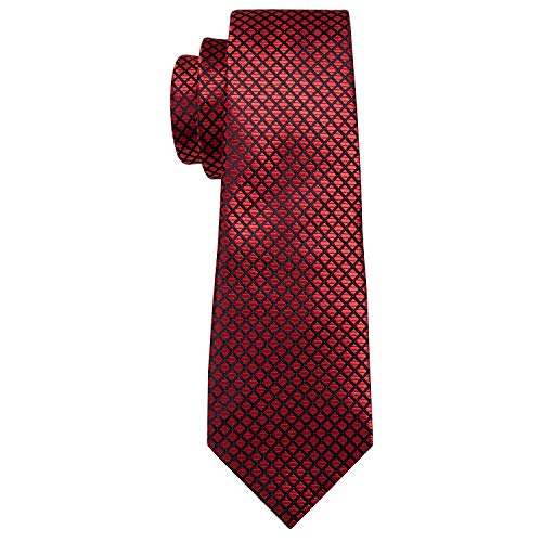 Image of Barry.Wang Classic Mens Ties Silk Necktie Pocket Square Cufflinks Set Woven Designer Wedding Business