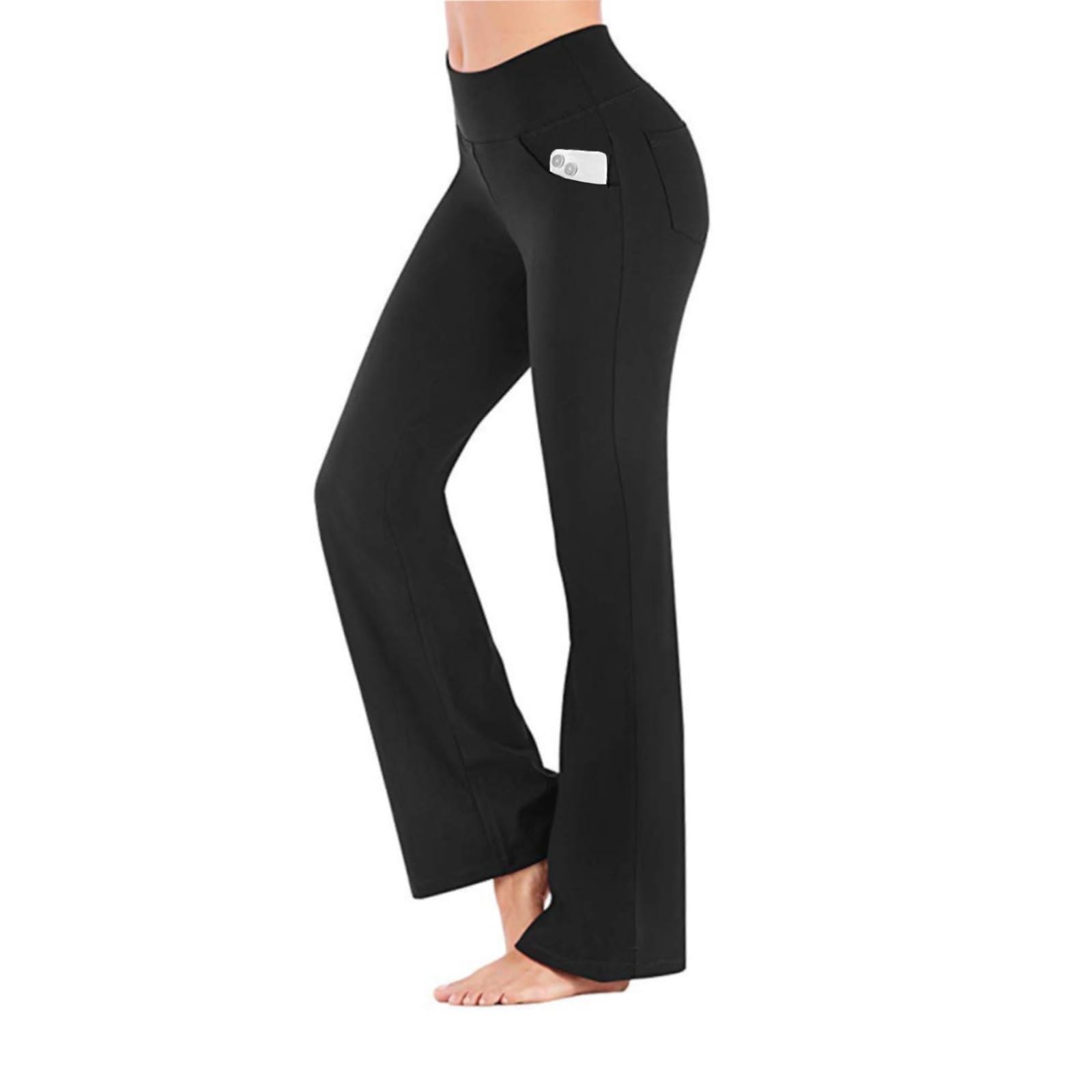 flintronic Bootcut spodnie do jogi dla kobiet, damskie spodnie ze stretchem, rozkloszowane legginsy z wysokim stanem z kieszeniami, spodnie robocze do pracy, uprawiania sportu i na co dzień