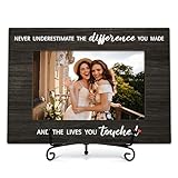 Inspirational Photo Frame Gifts, Never Underestimate The Difference You Made Wooden Picture Frame With Stand, Farewell Gifts For Coworker Leader, Birthday Christmas Appreciation Gifts For Friends -66