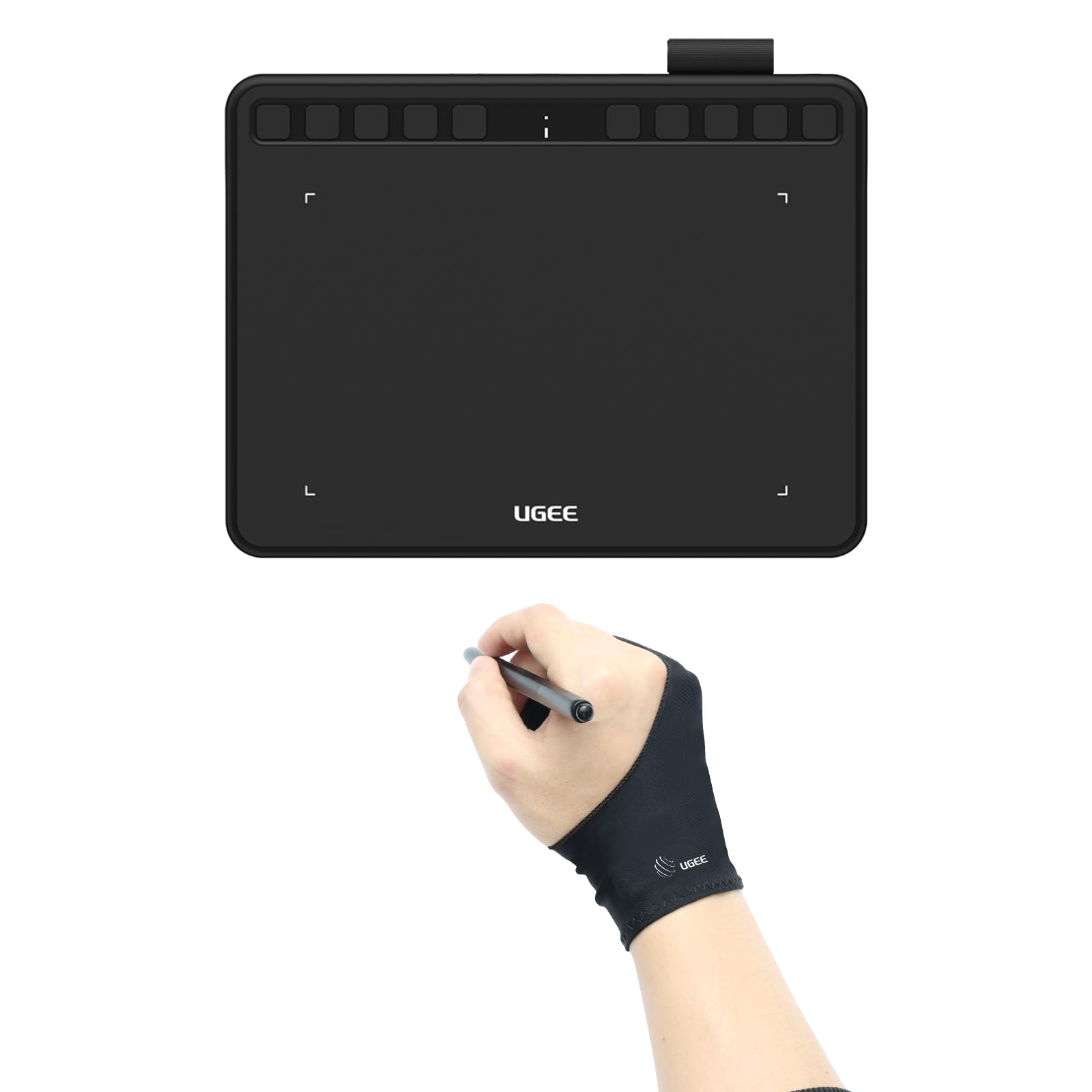 UGEE S640 Tavoletta Grafica da 6,3x4 Pollici di Area Attiva, Tavola Grafica con 10 Tasti di Scelta Rapida, Penna Senza Batteria con 8192 Livelli di Pressione