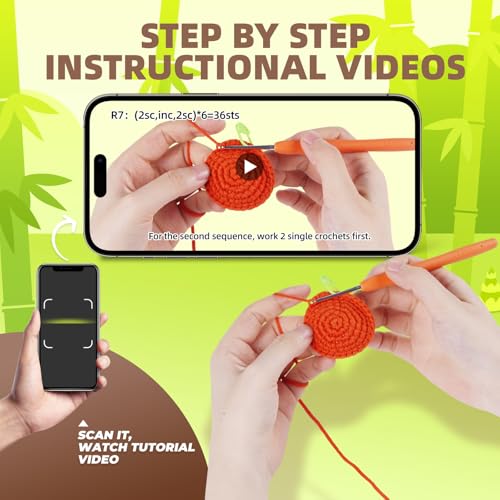 Image of MOREJMTT Crochet Kit for Beginners, Crochet Animal Kits, Crocheting Kit for Starters, Learn to Crochet with Step-by-Step Video Tutorials, Beginner Crochet Kit for Adults(Panda)
