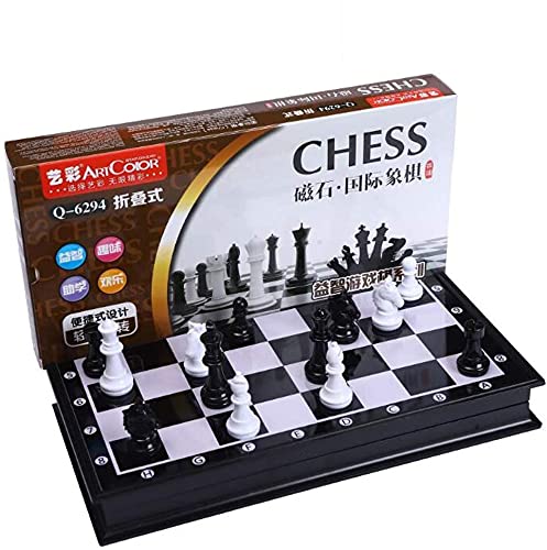 Amazon.co.jp: チェス 黒と白の駒が付いたチェス盤チェスセット磁気