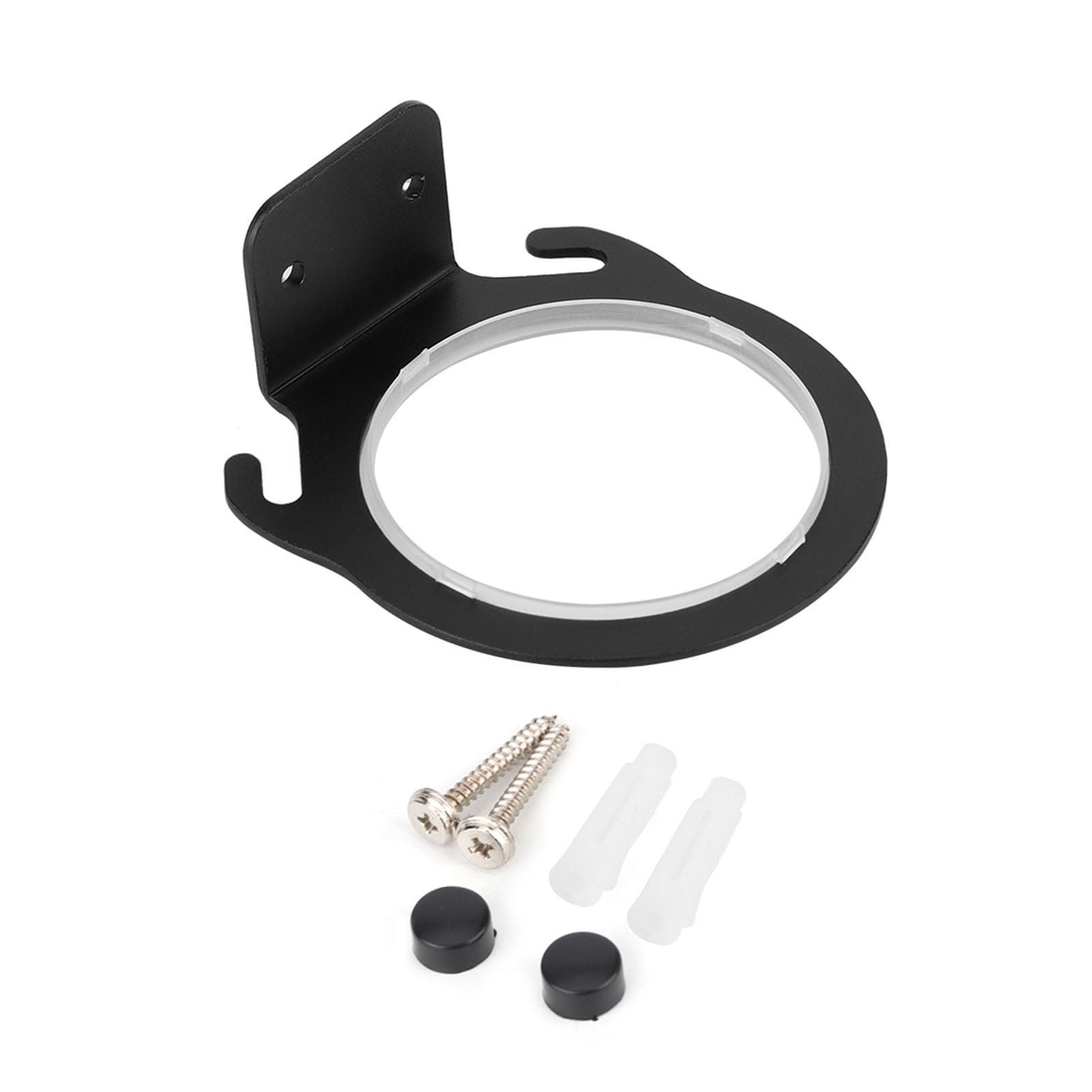 Hair Dryer Holder, Space Aluminum Wall Mounted Hair Dryer Shelf Organizer Hanger, Black Hairdryer Rack for Home, Easy to Install, Prevents Moving Around, Compatible with Most