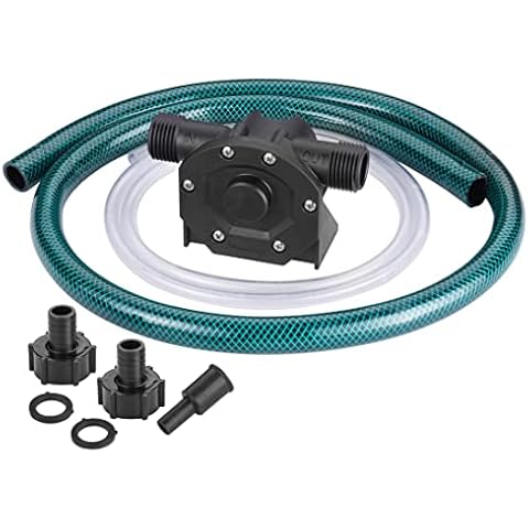 TRUPOW Self-Priming Mini Hand Water Transfer Drill Pump Kit with Water Hose & Oil Hose for Home Water Oil Fluid Transfer Cover