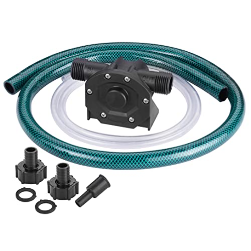 TRUPOW Self-Priming Mini Hand Water Transfer Drill Pump Kit with Water Hose & Oil Hose for Home Water Oil Fluid Transfer by TRUPOW - Used condition - US$25.18