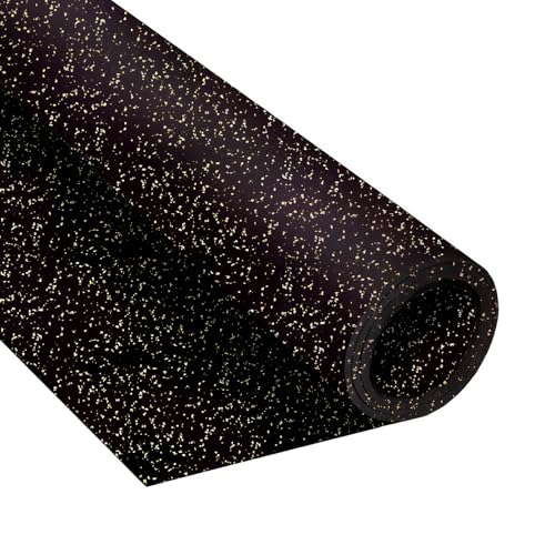 4X10 FT Heavy Duty Rubber Gym Flooring RollRubber Gym Flooring for the Basement Garage Gym Home Gym Flooring or Playroom -Non-Slip Shock AbsorptionBlack/Grey