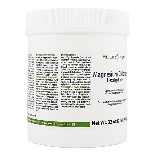 2 Pounds Magnesium Chloride Hexahydrate | Pharmaceutical Grade Ingredients | Crystal Powder | Pure Ph. Eur, Bp, Usp, 100% | Heiltropfen® #TOP3