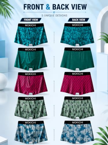Image of Men's Boxer Briefs for Men Pack of 5 | Soft Stretchable Trunks with Elastic Waistband | Comfortable Breathable Innerwear, Sports & Gym