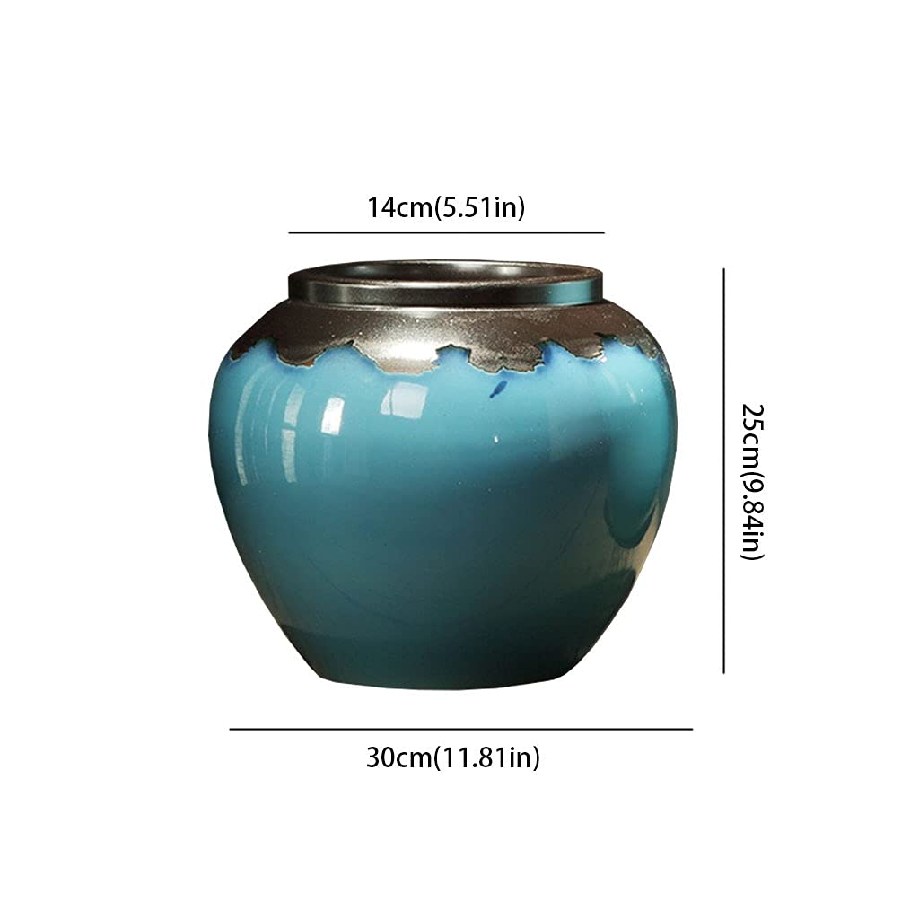 Vaso Vaso in ceramica in stile cinese Decorazione Soggiorno Composizione floreale Grande vaso da fiori dal pavimento al soffitto Arredamento for la casa nordico moderno semplice Vaso In Ceramica(A)
