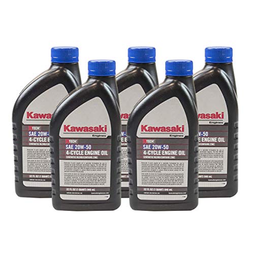 Pack of 5 Kawasaki 99969-6298 Genuine OEM K-Tech SAE 20W-50 4-Cycle Engine Oil