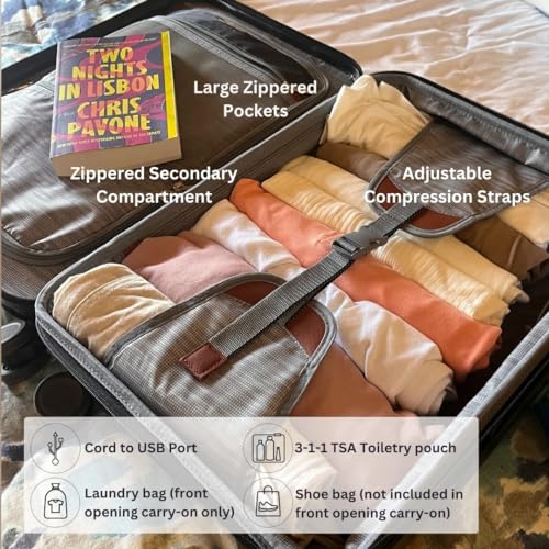 Ricardo Beverly Hills Montecito 2.0 Hardside with Dual Spinning Wheels, Expandable with Comfort Grip for Easy Packing and Moving, Men and Women, Graphite, Carry-On 21-Inch3