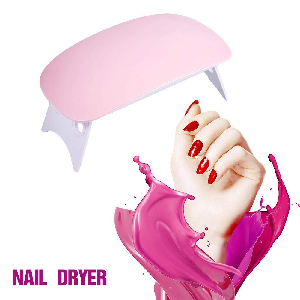 NAILWIND Nail Dryer Lamp Mini, 6W LED UV Portable Nail Dryer Curing Lamp Light for Gel Based Polish USB Power with 45s/60s Timer Setting 1