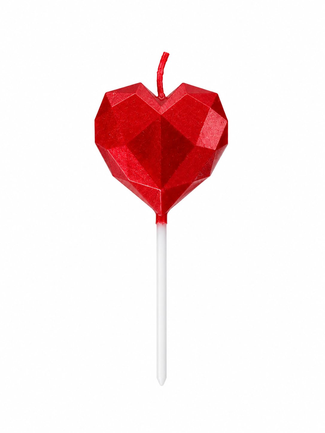 Heart Shape Birthday Cake Candles Metallic Red Decorative Love Heart Candles with Holder for Birthday, Anniversary, Wedding, Valentine & Party Decoration-image-22